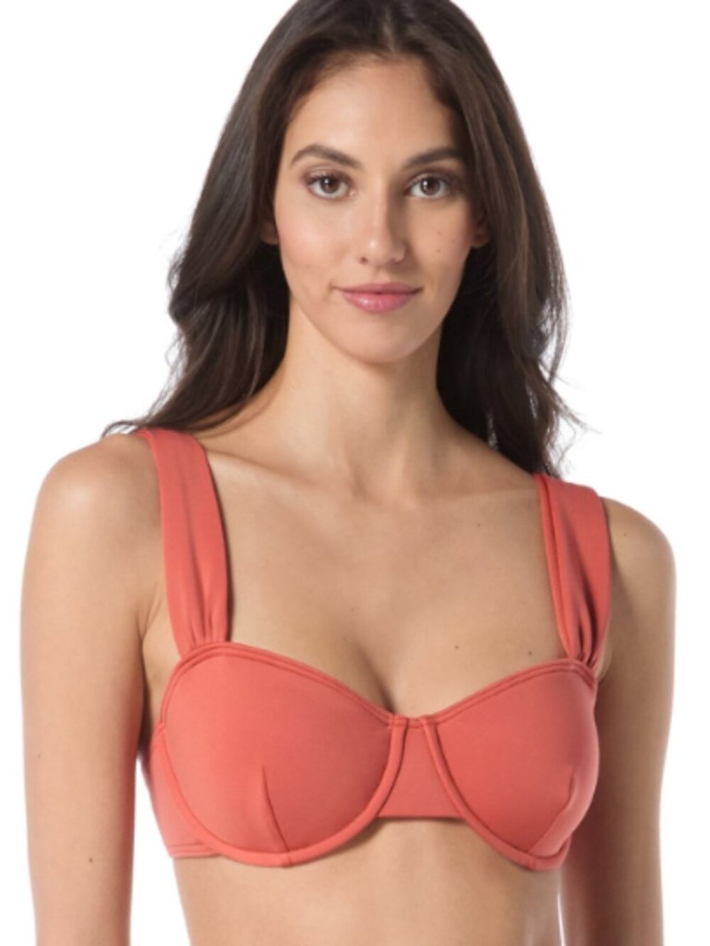 Vince Camuto Underwire Swim Bra Top Orange Size M 11689